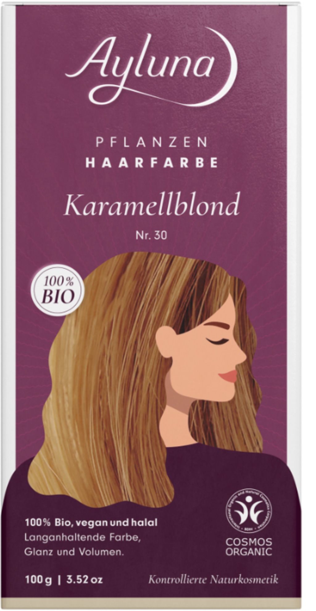 Ayluna Pflanzenhaarfarbe Karamellblond - 100 g