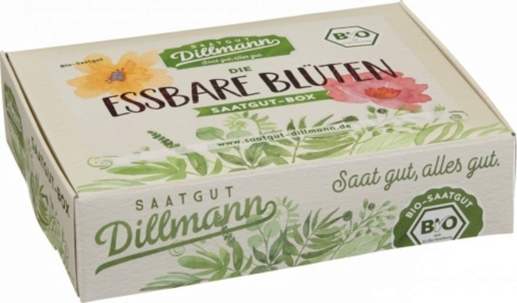 Essbare Blüten Saatgut-Box S Bio, Kartonbox