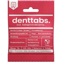 denttabs. Zahnputztabletten Strawberry mit Fluorid - 125 Stk
