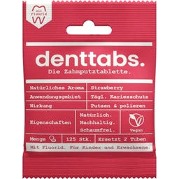 denttabs. Zahnputztabletten Strawberry mit Fluorid - 125 Stk