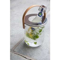 sagaform Nature Windlicht Glas mit Holzgriff - 1 Stk