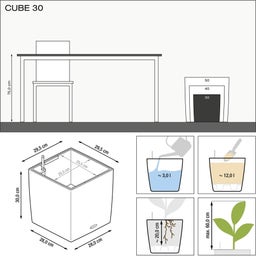 Lechuza Pflanzgefäß CUBE Premium 30