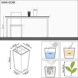 Lechuza Tischgefäß MINI CUBI Premium