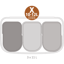 Bo Touch Bin 3 x 11 Liter mit 3 Kunststoffeinsätzen - Soft Beige