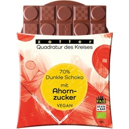Bio Quadratur des Kreises 70% Dunkle Schoko mit Ahornzucker - 70 g