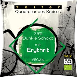 Bio Quadratur des Kreises 75% Dunkle Schoko mit Erythrit - 70 g
