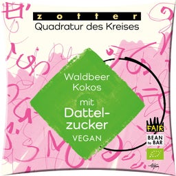 Bio Quadratur des Kreises Waldbeer Kokos mit Dattelzucker - 70 g
