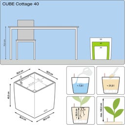 Lechuza Pflanzgefäß CUBE Cottage 40