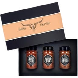 Geschenkset schwarz „Low & Slow“ 3 Streuer - 1 Set