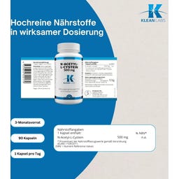 KLEAN LABS N-Acetyl-L-Cystein 500 mg - 90 veg. Kapseln