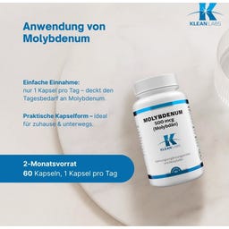 KLEAN LABS Molybdenum 500 mcg (Molybdän) - 60 veg. Kapseln