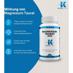 KLEAN LABS Magnesium-Taurat 400 - 120 Tabletten