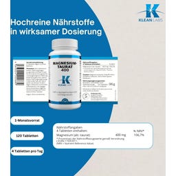 KLEAN LABS Magnesium-Taurat 400 - 120 Tabletten