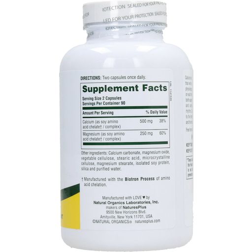 NaturesPlus® Cal/Mag Caps 500/250 mg - 180 veg. Kapseln