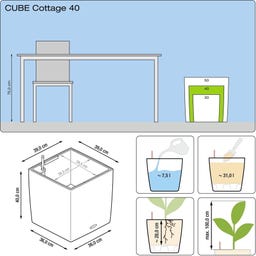 Lechuza Pflanzgefäß CUBE Cottage 40