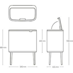 Bo Touch Bin 3 x 11 Liter mit 3 Kunststoffeinsätzen - Soft Beige