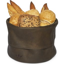 Dutchdeluxes Brotkorb aus Leder - vintage brown