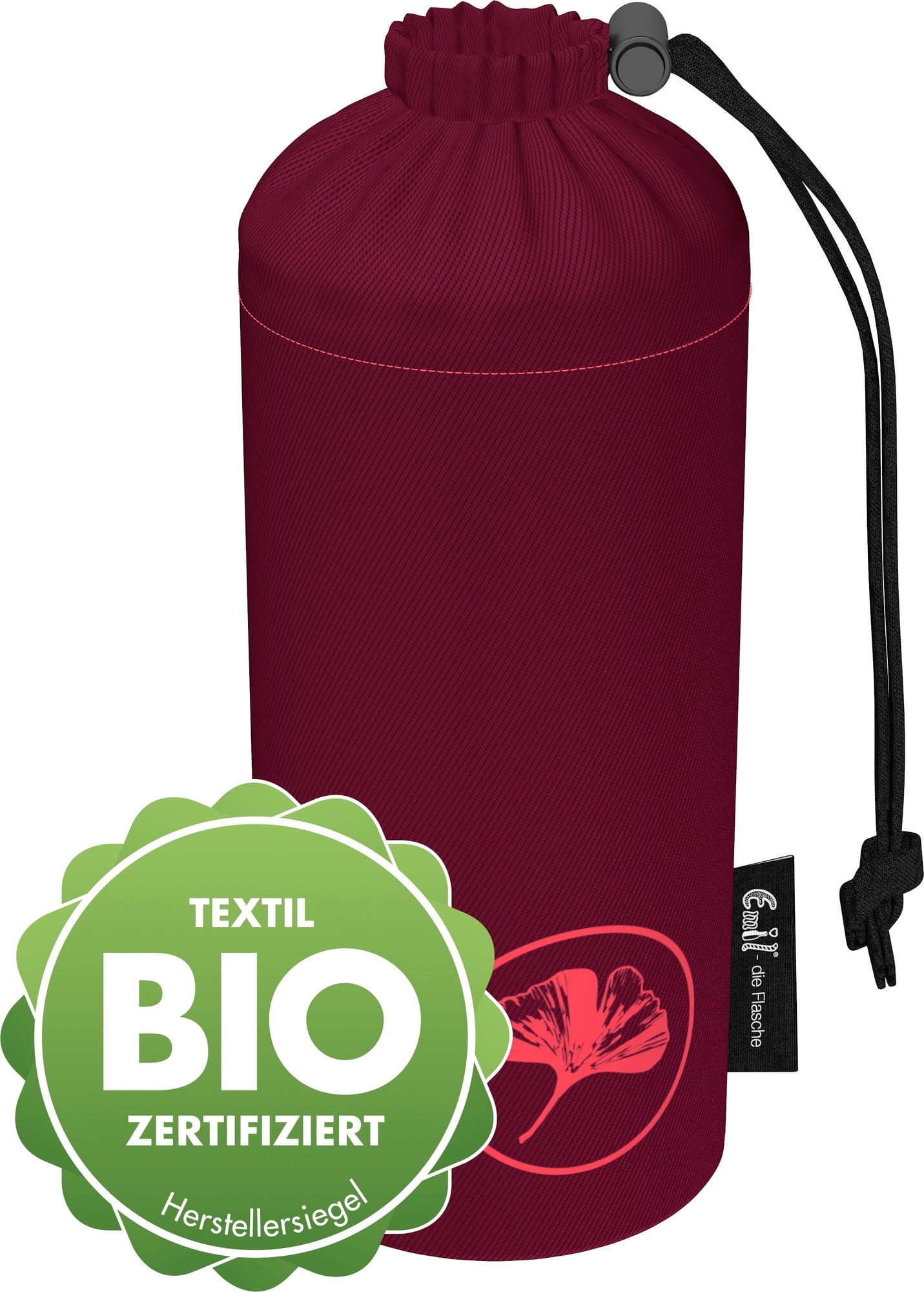 Flaschenbeutel für 0,6 l Flaschen, BIO-Ginkgo, 0,6 l