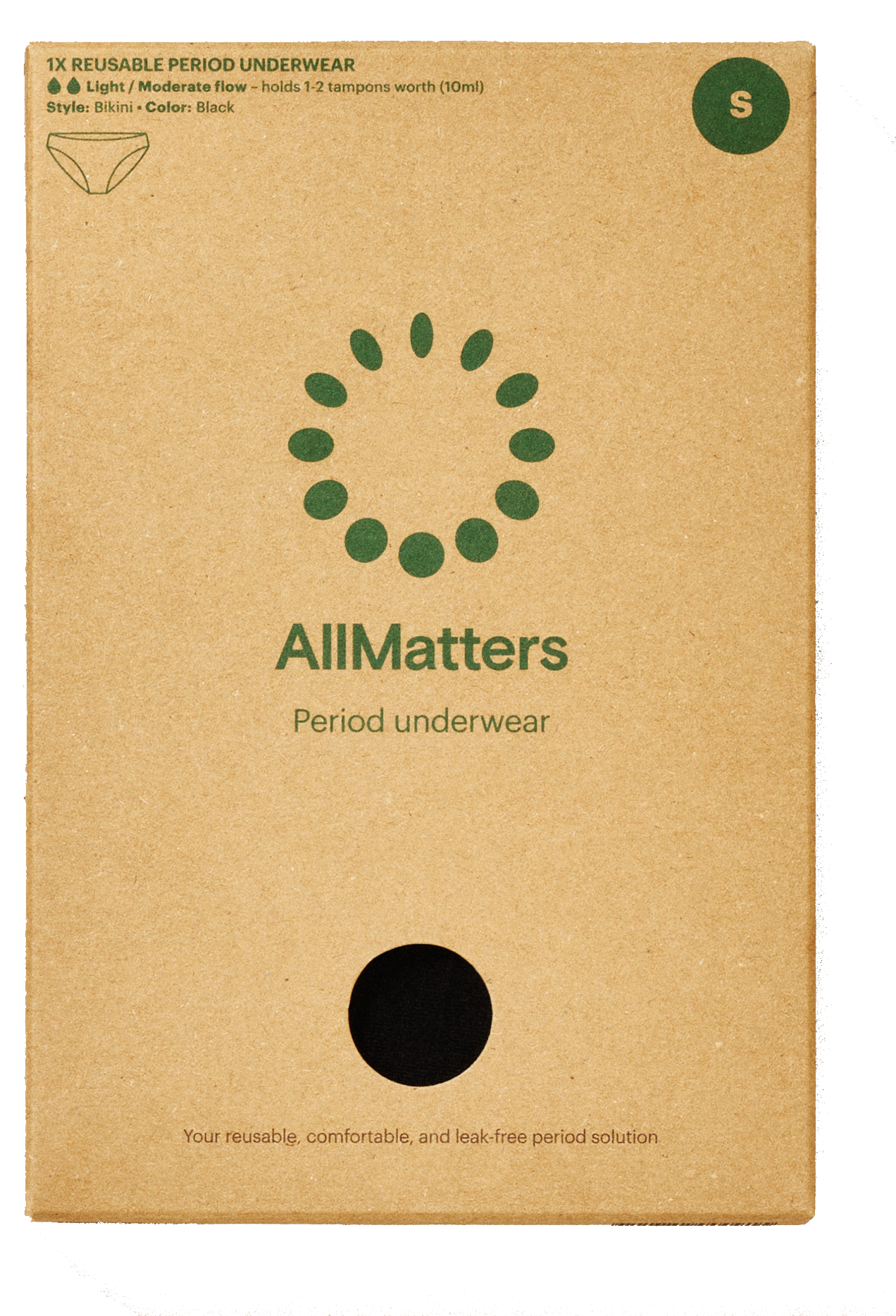 AllMatters Period Underwear Bikini Black - M Black (1 Stk)