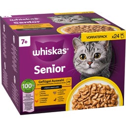 Whiskas Multipack 24x85g Geflügel Auswahl 7+ - 2.040 g