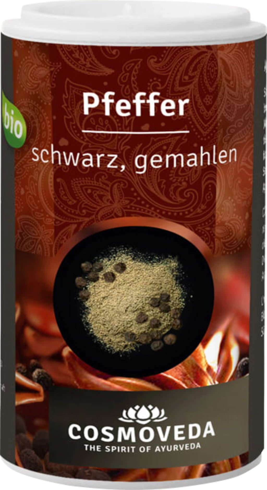 Cosmoveda Pfeffer schwarz gemahlen Bio - 35 g