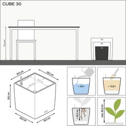 Lechuza Pflanzgefäß CUBE Premium 30