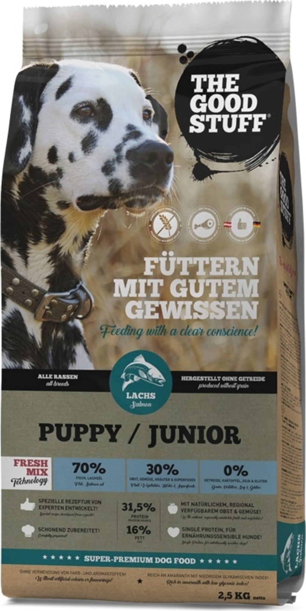 LACHS Puppy/Junior Trockenfutter, 2,50 kg