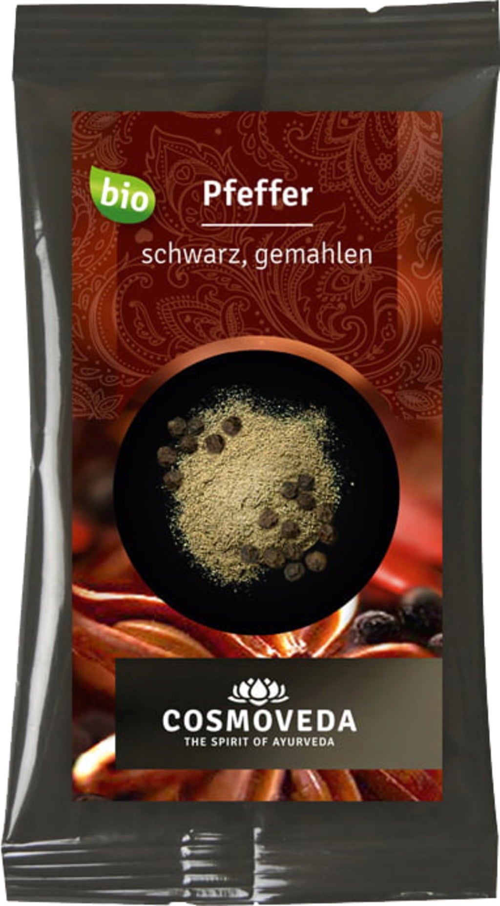 Pfeffer schwarz gemahlen Bio, 10 g