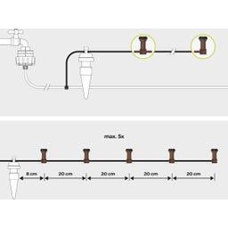 Verteil-Tropfer, 50er Pkg. + 10 m Tropfschlauch