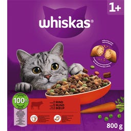 Whiskas Trocken mit Rind 1+