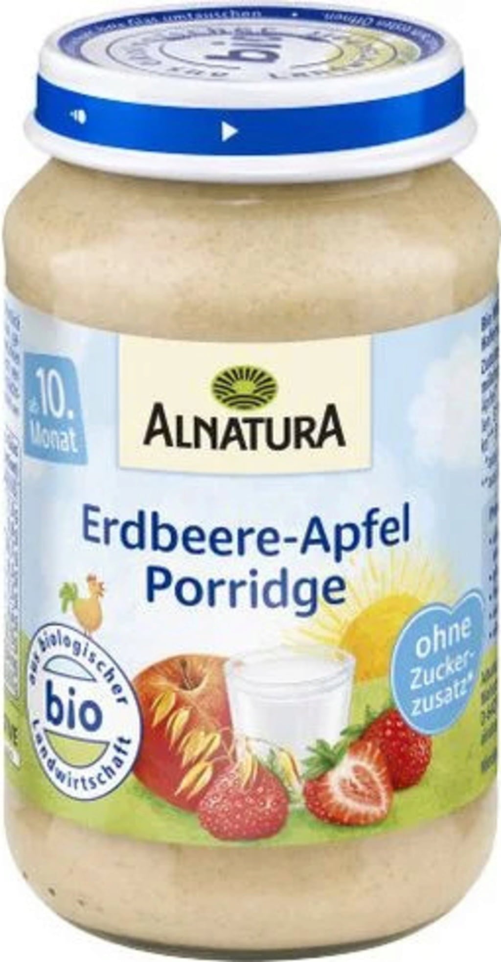 Alnatura Bio Babygläschen Erdbeere-Apfel Porridge - 190 g
