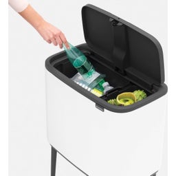 Bo Touch Bin 11 + 23 Liter mit 2 Kunststoffeinsätzen - White