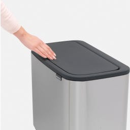 Bo Touch Bin 11 + 23 Liter mit 2 Kunststoffeinsätzen - Matt Steel Fingerprint Proof