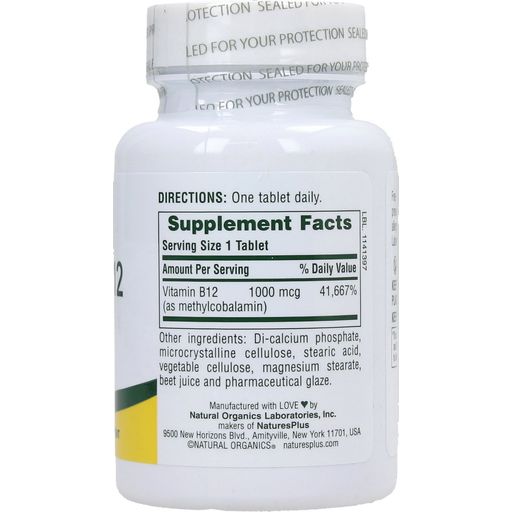 NaturesPlus® Vitamin B12 1000 mcg - 90 Tabletten