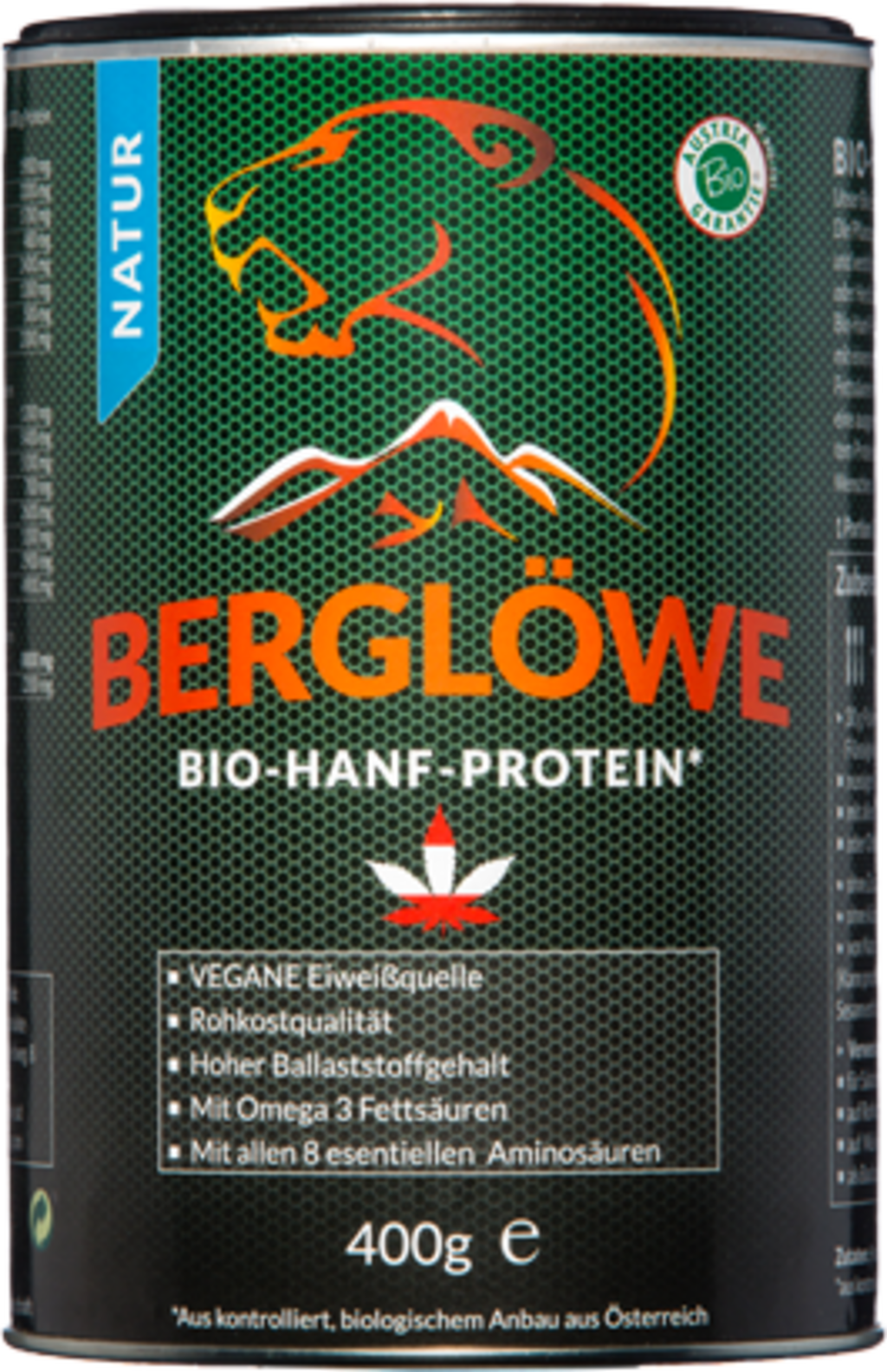 Berglöwe Hanfprotein Natur Bio