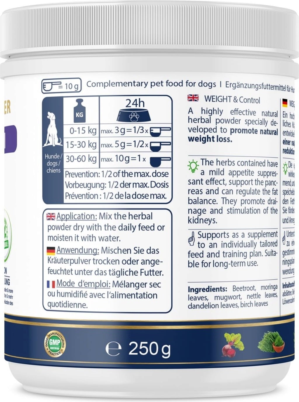 V-POINT Weight Control Kräuterpulver für Hunde - 250 g