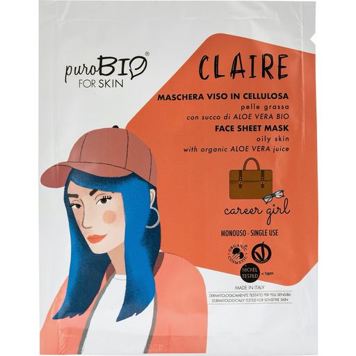 PuroBIO Cosmetics forSKIN Career Girl Sheet Mask - 17 - CLAIRE für fettige Haut