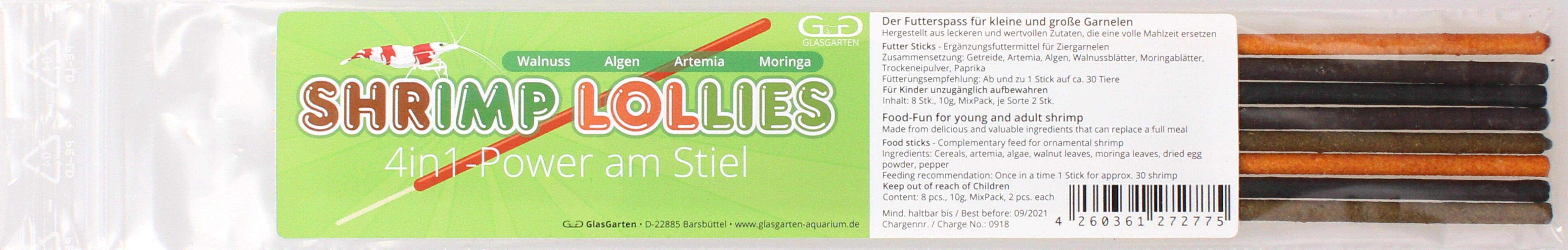 GlasGarten Shrimp Lollies, 4in1 (8 stk)