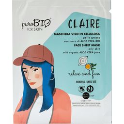 PuroBIO Cosmetics forSKIN Relax & Fun Sheet Mask - 18 - CLAIRE für fettige Haut