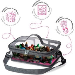 Hörfiguren-Tasche mit Magnetboden für Tonies - flamingopink