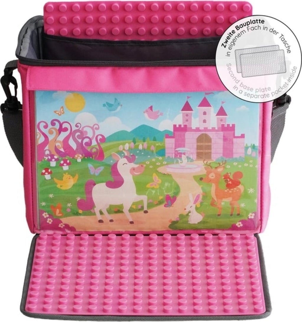 Baustein-Tasche XL für große Klemmbausteine - prinzessinnenpink