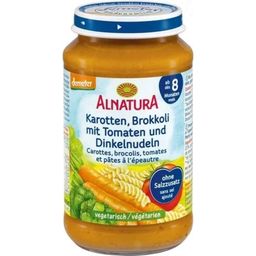 Bio Babygläschen Karotte-Brokkoli-Tomate mit Dinkelnudeln