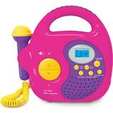 Musik-Player, Radio und MP3-Wiedergabe mit Mikrofon, pink