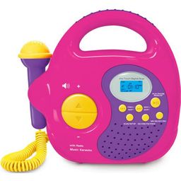 Musik-Player, Radio und MP3-Wiedergabe mit Mikrofon, pink