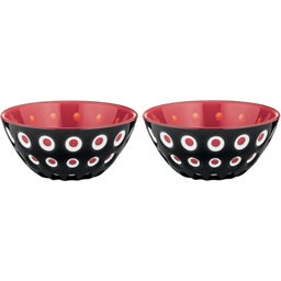 guzzini LE MURRINE Schalen im 2er-Set Ø12 cm - schwarz/weiß/rot