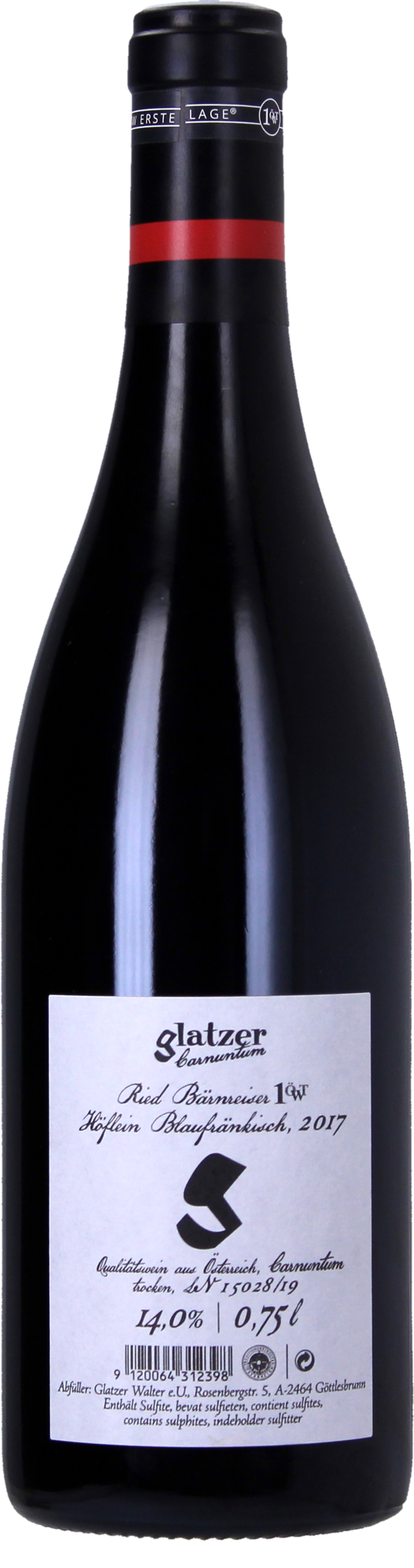 Blaufränkisch Ried Bärnreiser 1.ÖTW 2019, Bio - 0,75 l
