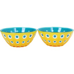 guzzini LE MURRINE Schalen im 2er-Set Ø12 cm - gelb/weiß/marineblau
