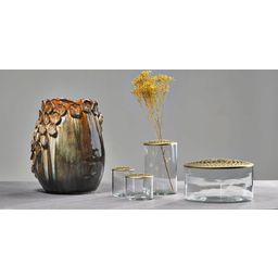 Villa Collection Vase ELVA aus Glas & Messing - ⌀ 10 cm