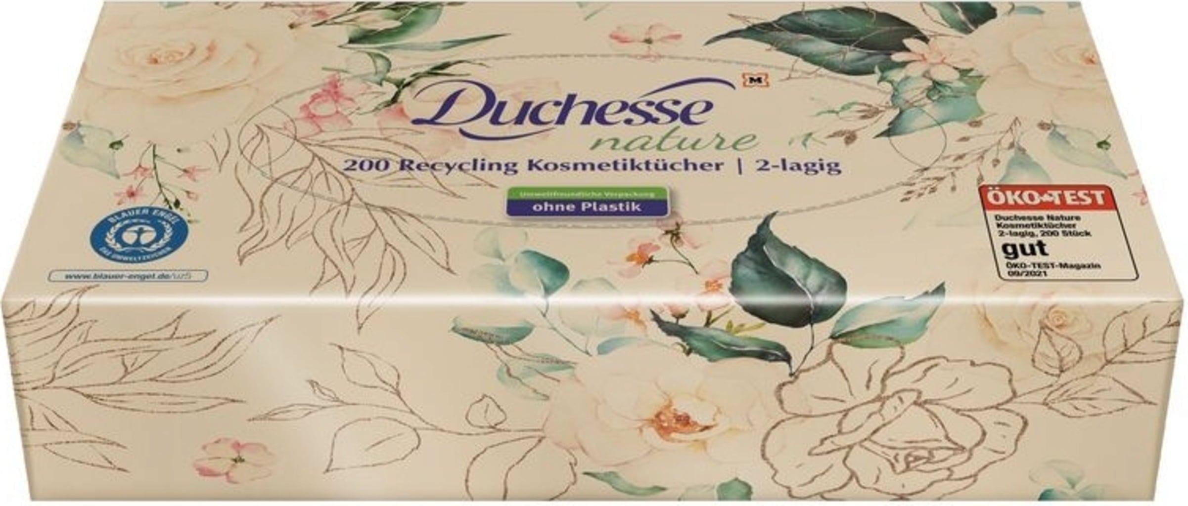 Recycling Kosmetiktücher 2-lagig, 200 Stk
