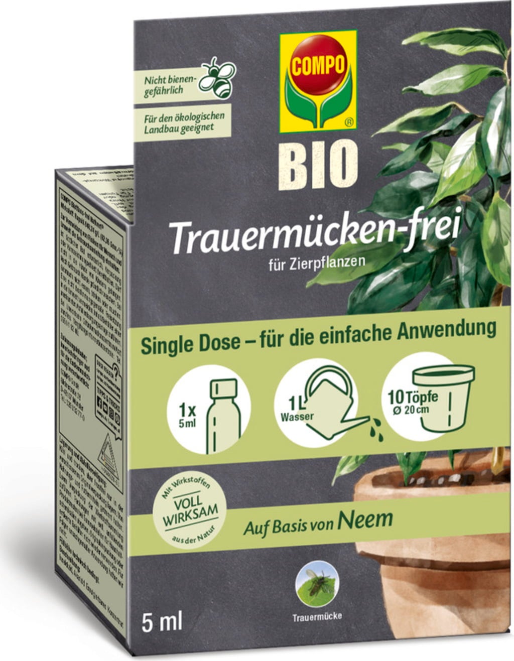 Bio Trauermücken-frei für Zierpflanzen - Single Dose - 5 ml - Reg-Nr.: 2699-903